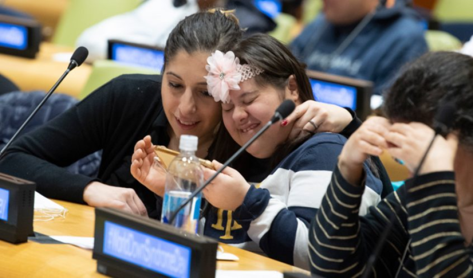 Down Syndrome person in UN assembly