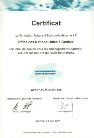 Certificate Nature and Economie