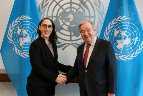 Carolina Fernandez Opazo, Chairperson of the JIU with the UN Secretary-General, Antonio Guterres