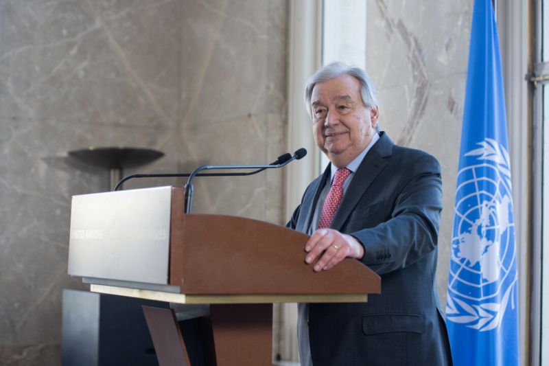 Play video for António Guterres, UN Secretary-General - Media Stakeout - 18.03.25